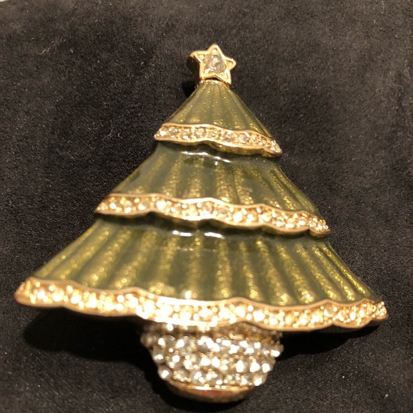 Monet Christmas Tree Brooch - Picture 2 of 6